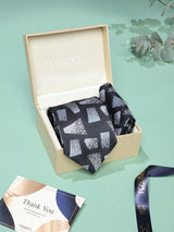 Black Abstract Necktie & Pocket Square Giftset