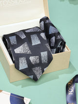Black Abstract Necktie & Pocket Square Giftset