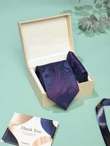 Purple Paisley Necktie & Pocket Square Giftset