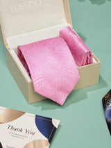 Pink Paisley Necktie & Pocket Square Giftset
