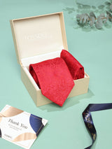 Red Paisley Necktie & Pocket Square Giftset