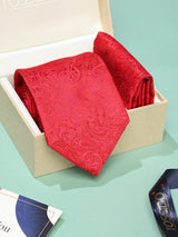Red Paisley Necktie & Pocket Square Giftset
