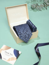 Blue Abstract Necktie & Pocket Square Giftset