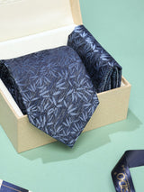 Blue Abstract Necktie & Pocket Square Giftset