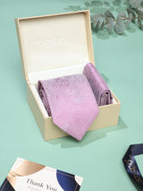 Pink Floral Necktie & Pocket Square Giftset