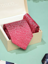 Red Abstract Necktie & Pocket Square Giftset