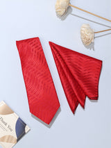 Red Abstract Necktie & Pocket Square Giftset