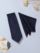 Blue Geometric Necktie & Pocket Square Giftset