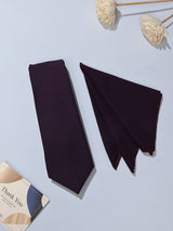 Purple Solid Necktie & Pocket Square Giftset