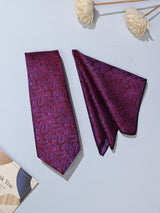 Purple Paisley Necktie & Pocket Square Giftset
