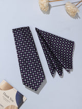 Purple Polka Necktie & Pocket Square Giftset