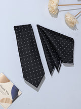 Black Geometric Necktie & Pocket Square Giftset