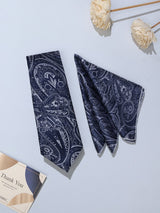 Blue Paisley Necktie & Pocket Square Giftset