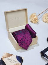 Purple Paisley Necktie & Pocket Square Giftset