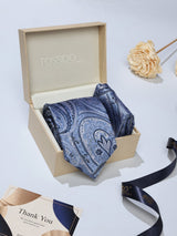 Blue Paisley Necktie & Pocket Square Giftset