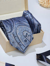 Blue Paisley Necktie & Pocket Square Giftset