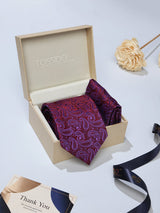 Purple Paisley Necktie & Pocket Square Giftset