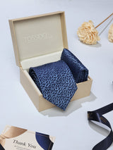 Blue Abstract Necktie & Pocket Square Giftset