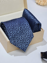 Blue Abstract Necktie & Pocket Square Giftset