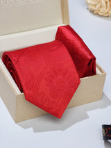 Red Paisley Necktie & Pocket Square Giftset