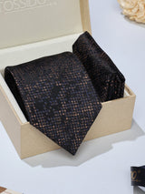Black Abstract Necktie & Pocket Square Giftset