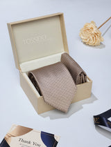 Gold Geometric Necktie & Pocket Square Giftset