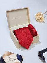 Red Stripe Necktie & Pocket Square Giftset