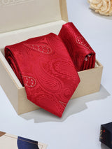Red Stripe Necktie & Pocket Square Giftset