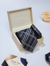 Multicolor Check Necktie & Pocket Square Giftset