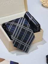 Multicolor Check Necktie & Pocket Square Giftset