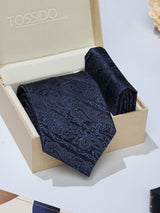 Blue Paisley Necktie & Pocket Square Giftset