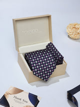 Purple Polka Necktie & Pocket Square Giftset