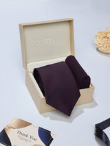 Purple Solid Necktie & Pocket Square Giftset