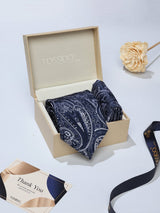 Blue Paisley Necktie & Pocket Square Giftset