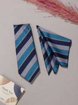 Multicolor Stripe Necktie & Pocket Square Giftset