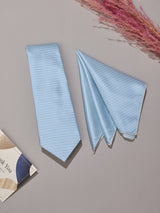 Blue Stripe Necktie & Pocket Square Giftset