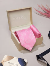 Pink Paisley Necktie & Pocket Square Giftset