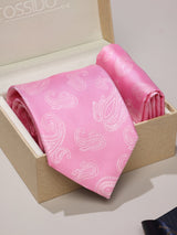 Pink Paisley Necktie & Pocket Square Giftset