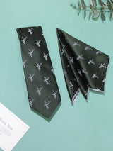 Green Deer Necktie & Pocket Square Giftset