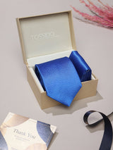 Blue Abstract Necktie & Pocket Square Giftset
