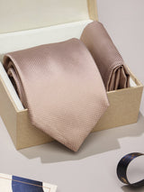 Gold Check Necktie & Pocket Square Giftset