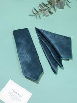 Teal Abstract Necktie & Pocket Square Giftset