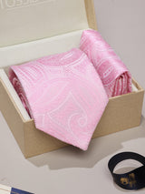 Pink Paisley Necktie & Pocket Square Giftset