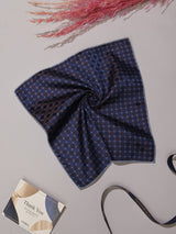 Blue Geometric Jacquard Pocket Square