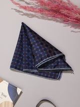 Blue Geometric Jacquard Pocket Square
