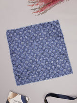 Blue Geometric Jacquard Pocket Square