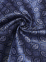 Blue Geometric Jacquard Pocket Square