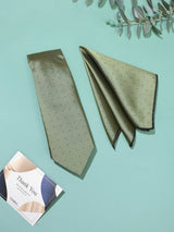 Green Geometric Necktie & Pocket Square Giftset