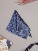 Blue Geometric Jacquard Pocket Square