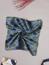 Blue Floral Jacquard Pocket Square